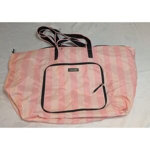 Victoria's Secret Tote Bag Womens OS Pink Striped Packable Bond Street London